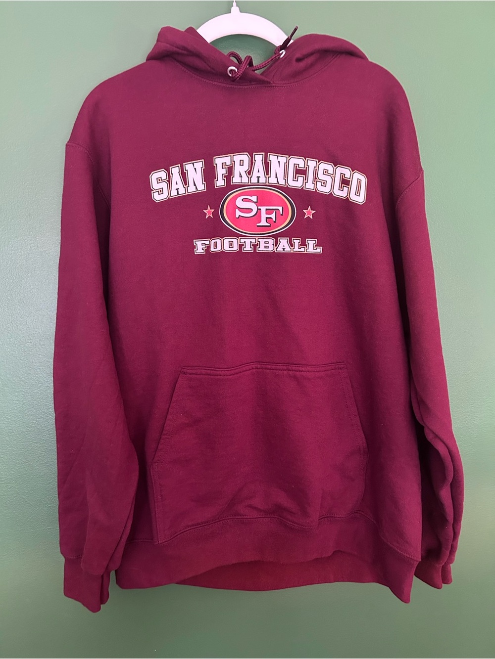 San Francisco Football Pullover Hoodie - Burgundy